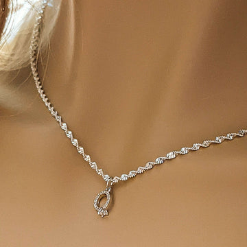 CZ Diamond Engagement Ring Necklace/Earring set