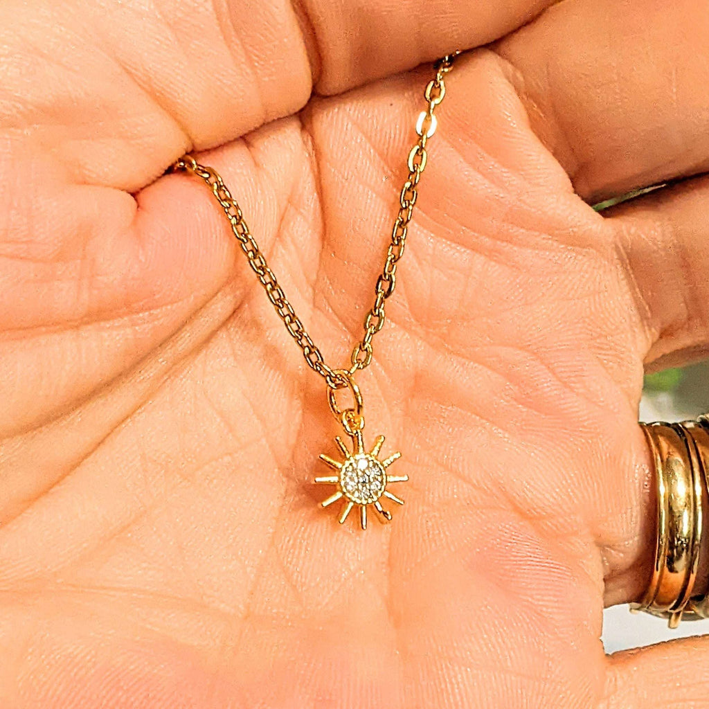 CZ Fiery Sun Anklet - Gold
