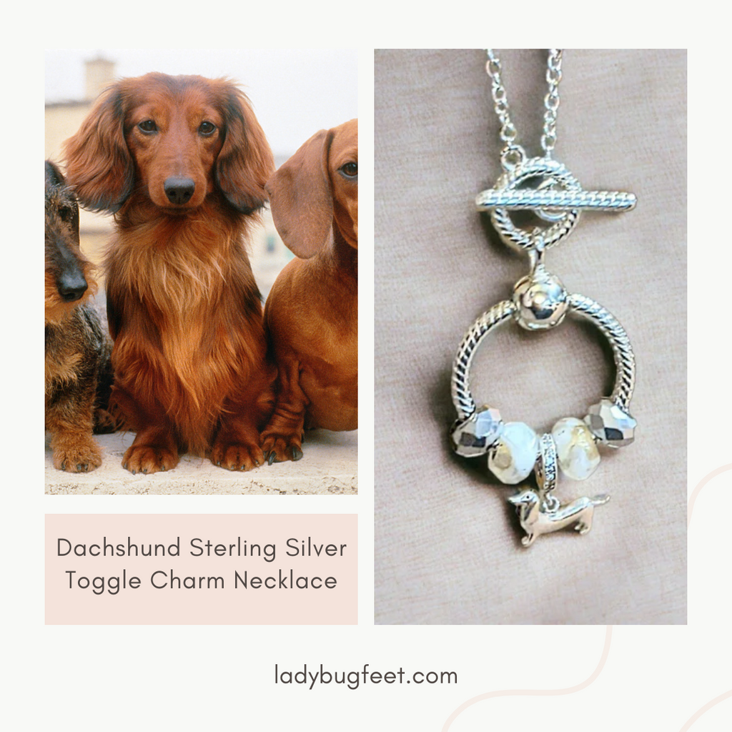 Dachshund Sterling Silver Toggle Charm Necklace