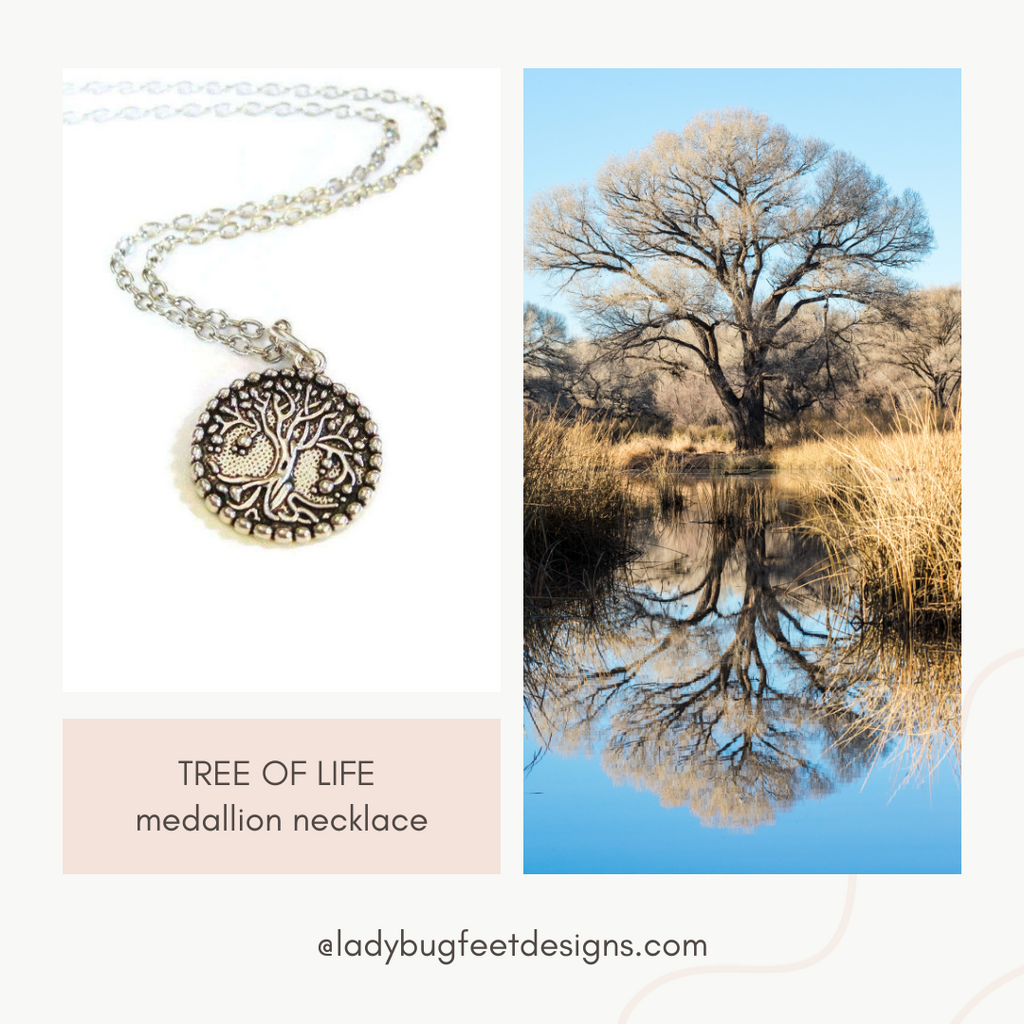 TREE OF LIFE medallion necklace, Approx 30 inch