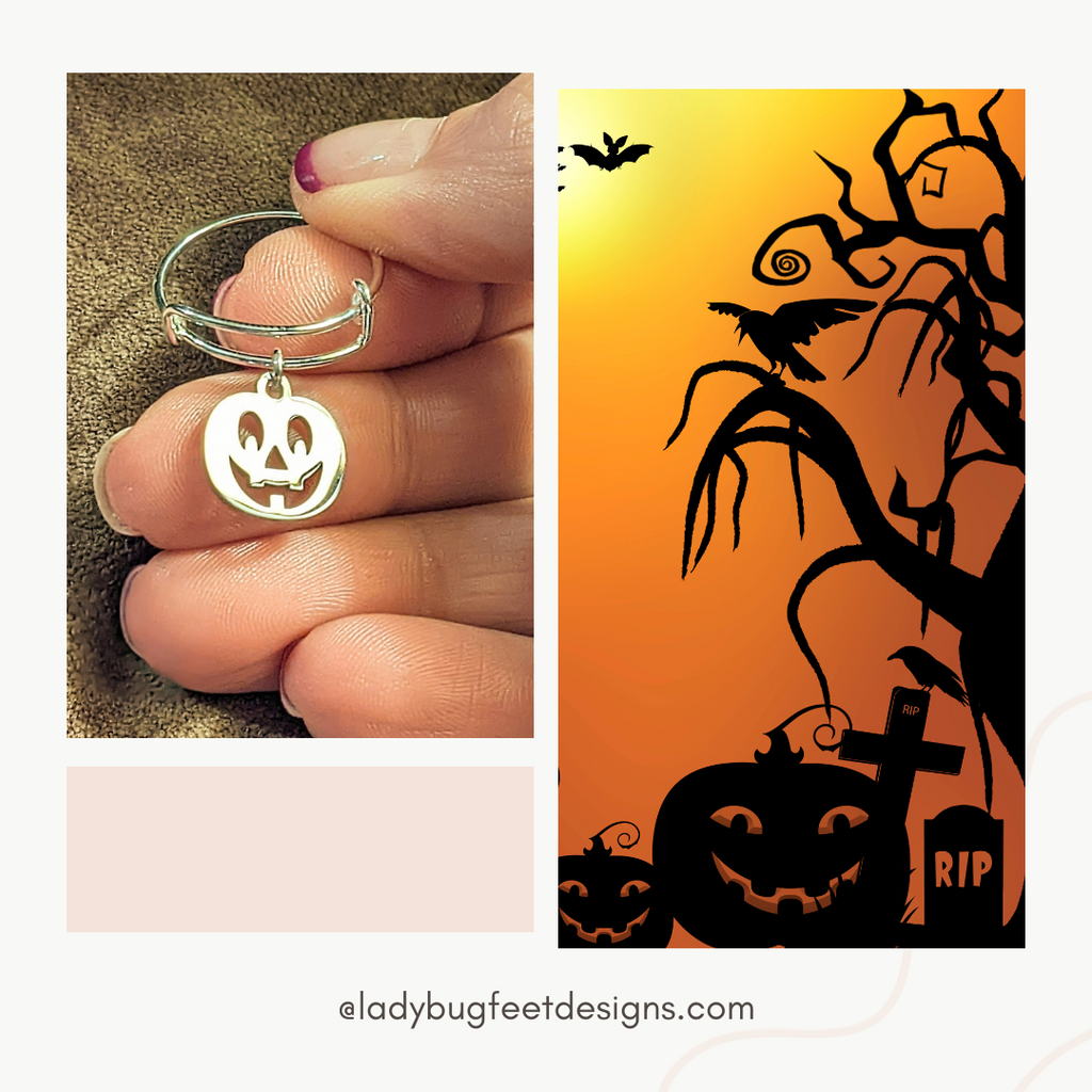 Jack O' Lantern Expandable Charm Ring