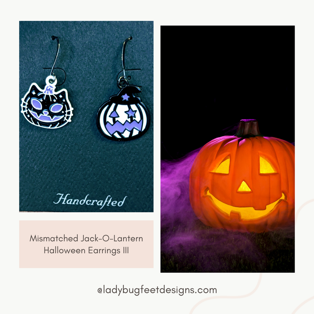 Mismatched Jack-O-Lantern Halloween Earrings III