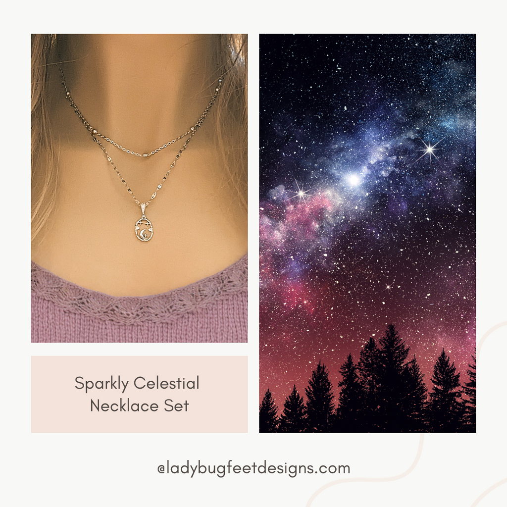 Sparkly Celestial Necklace Set
