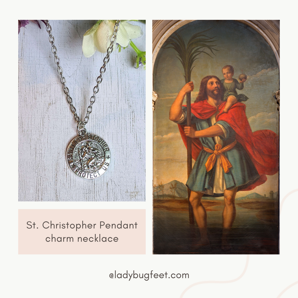 St. Christopher Pendant charm necklace, 20 inch - Unisex