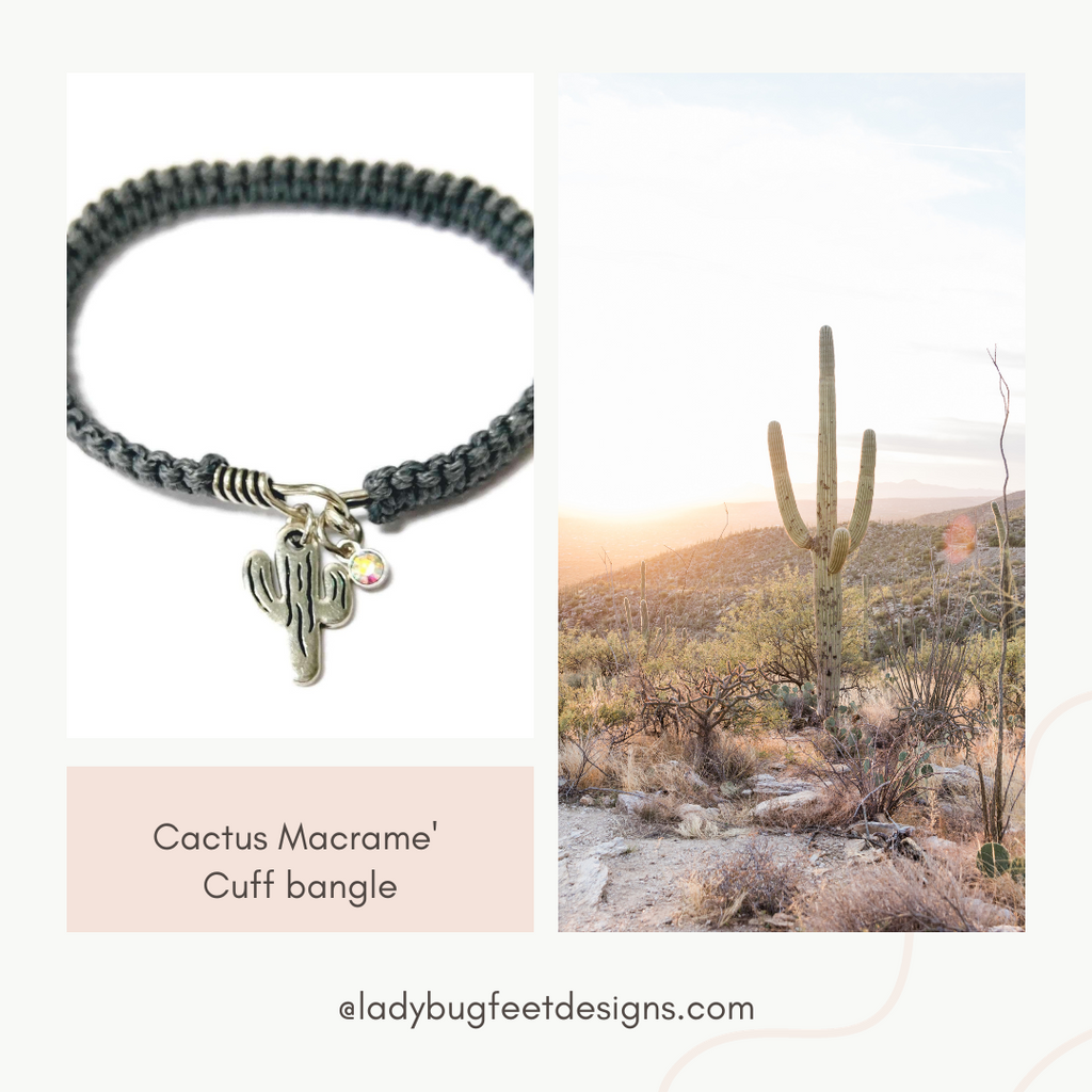 Cactus Macrame' Cuff bangle