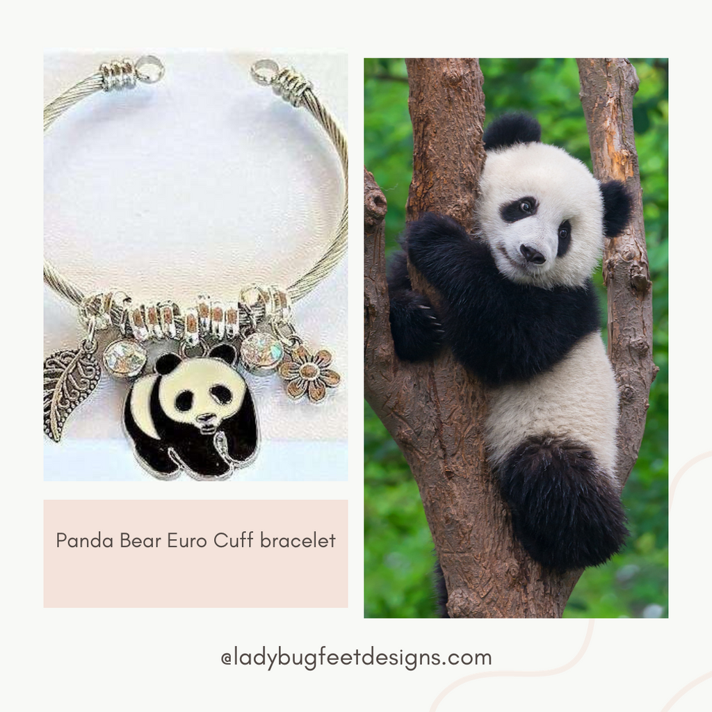 Panda Bear Euro Cuff bracelet