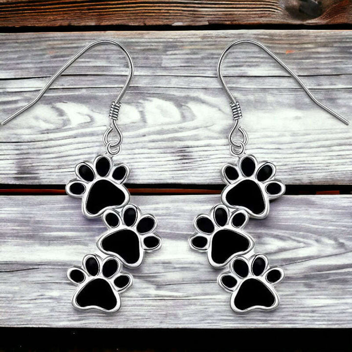 Dog Paws Enamel Earrings
