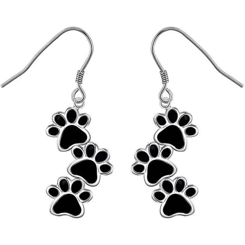 Dog Paws Enamel Earrings