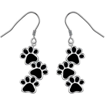 Dog Paws Enamel Earrings