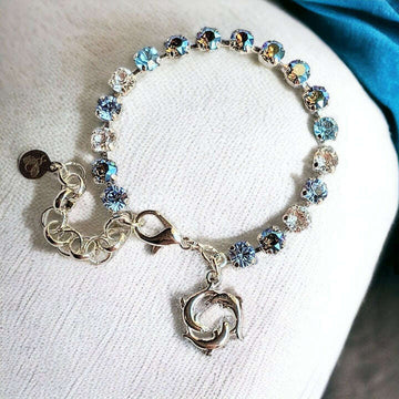 Dolphin Trio Faceted Crystal Bracelet