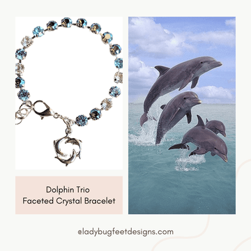Dolphin Trio Faceted Crystal Bracelet