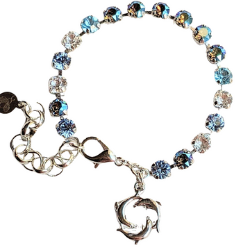 Dolphin Trio Faceted Crystal Bracelet
