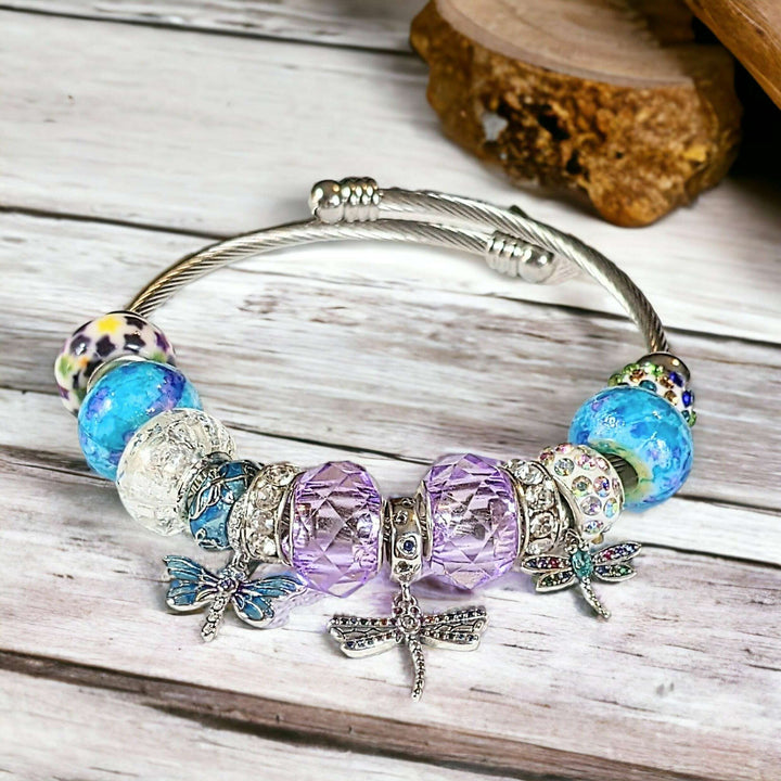 Dragonfly Euro Cuff Wrap Bracelet