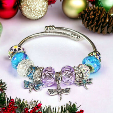 Dragonfly Euro Cuff Wrap Bracelet