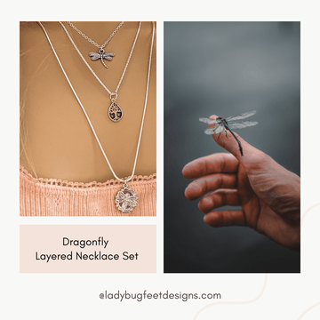 Dragonfly Layered Necklace Set