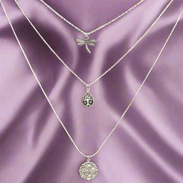 Dragonfly Layered Necklace Set