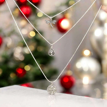 Dragonfly Layered Necklace Set