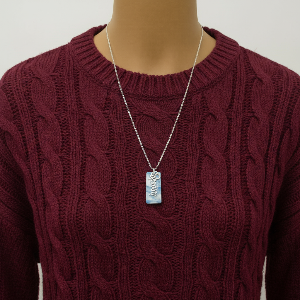 Dream Tag necklace, Sterling Silver - 30 inch