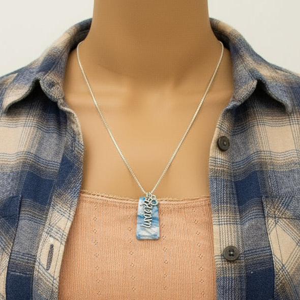 Dream Tag necklace, Sterling Silver - 30 inch