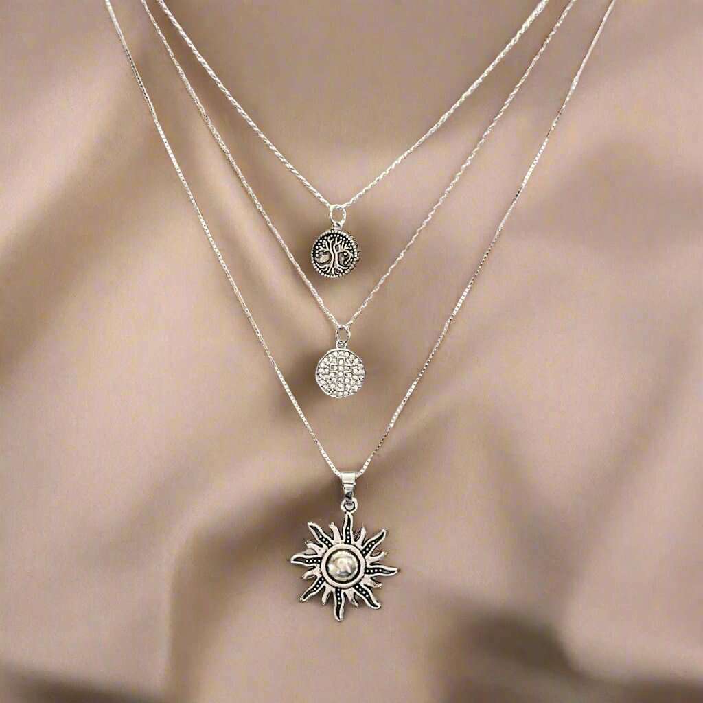 Energy, Power, Positivity Layered Necklace Set