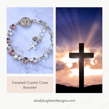Faceted Crystal Cross Bracelet