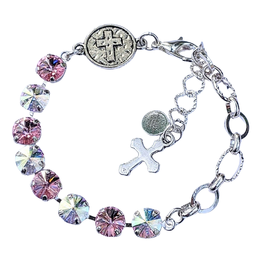 Faceted Crystal Cross Bracelet