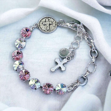 Faceted Crystal Cross Bracelet