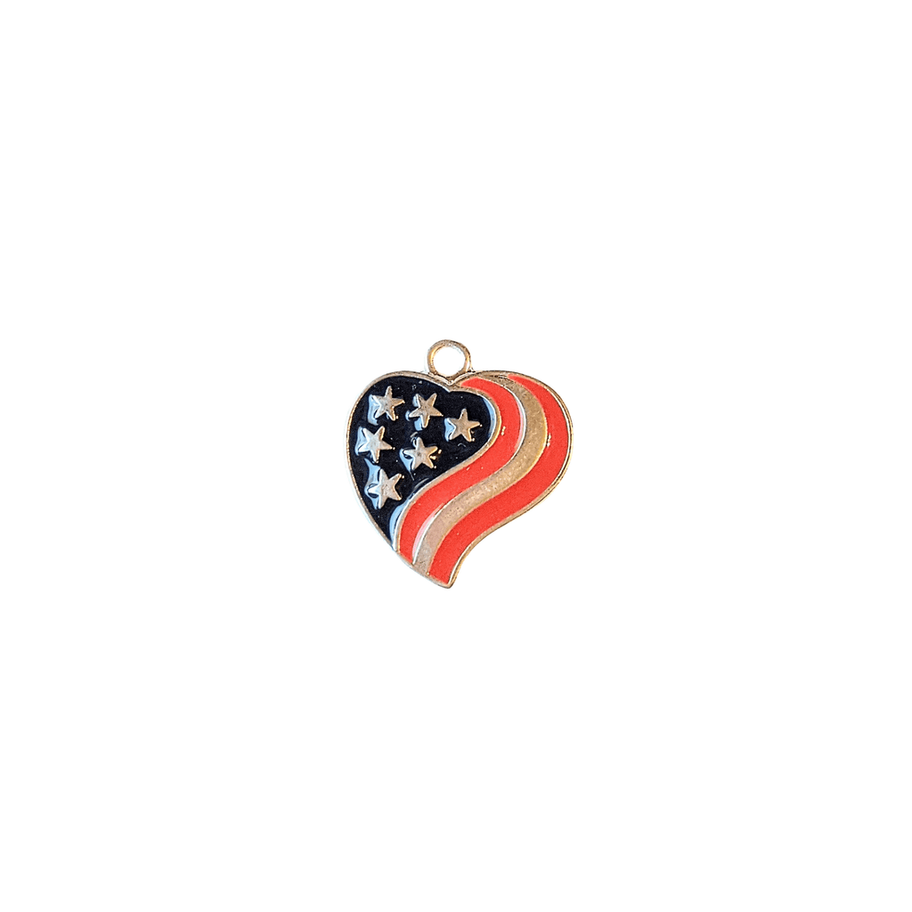Flag Heart Charm