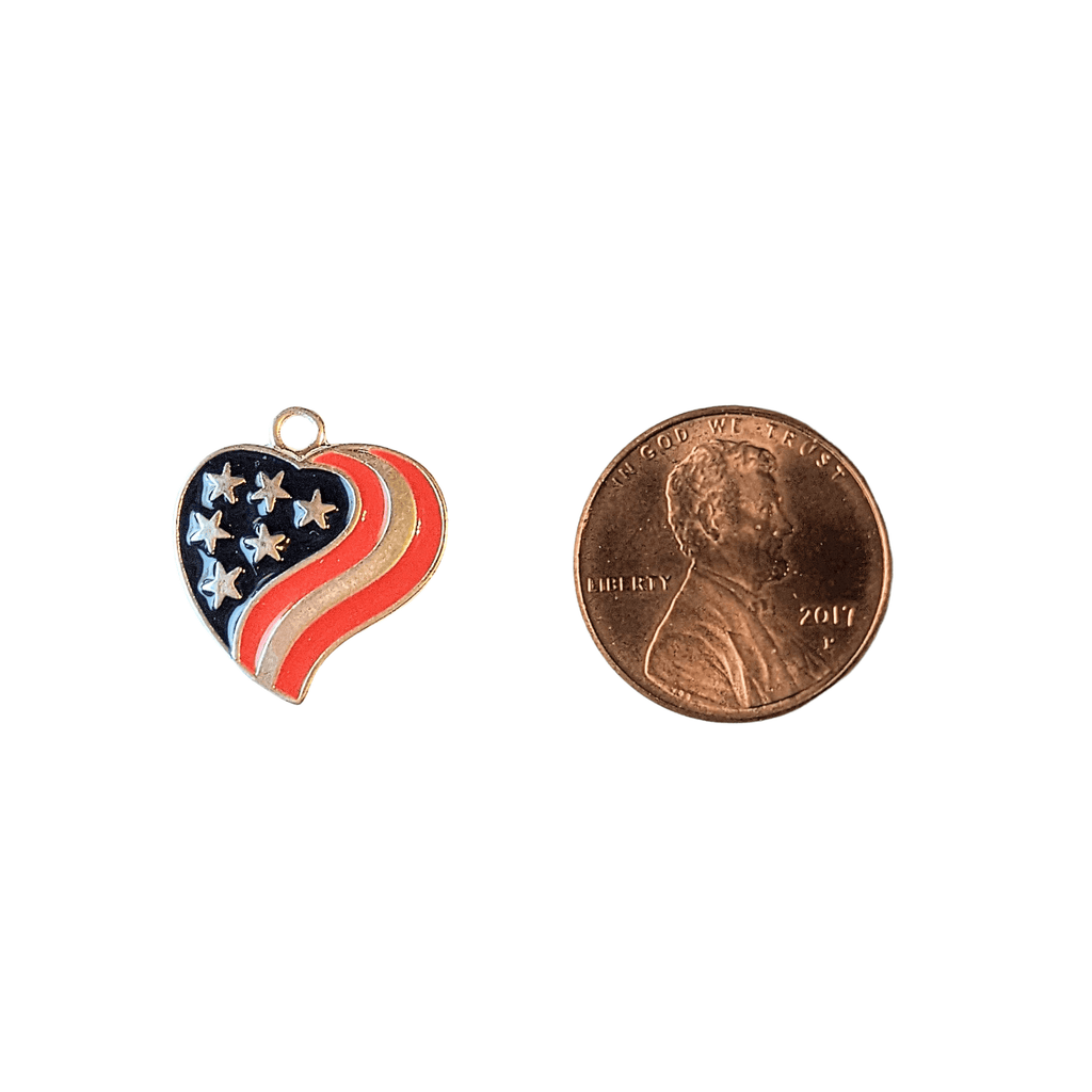 Flag Heart Charm