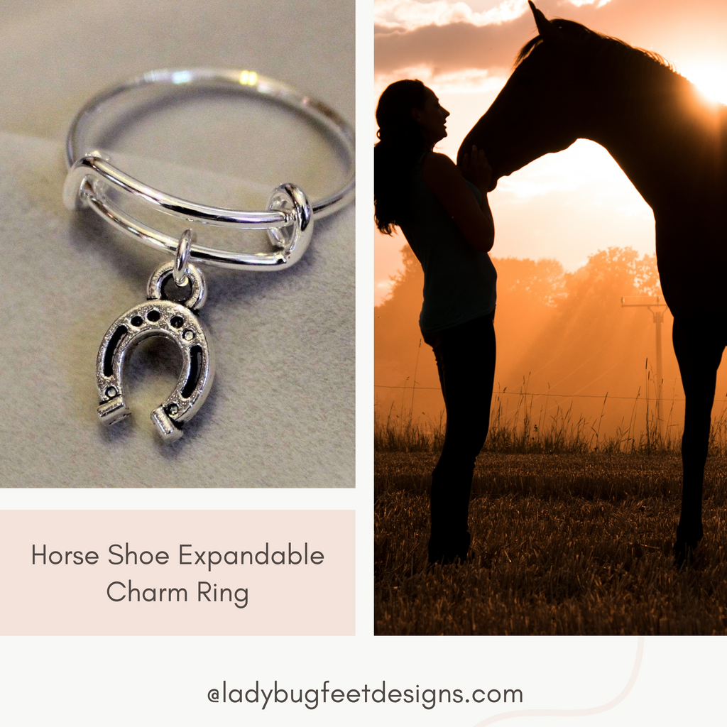 Horse Shoe Expandable Charm Ring