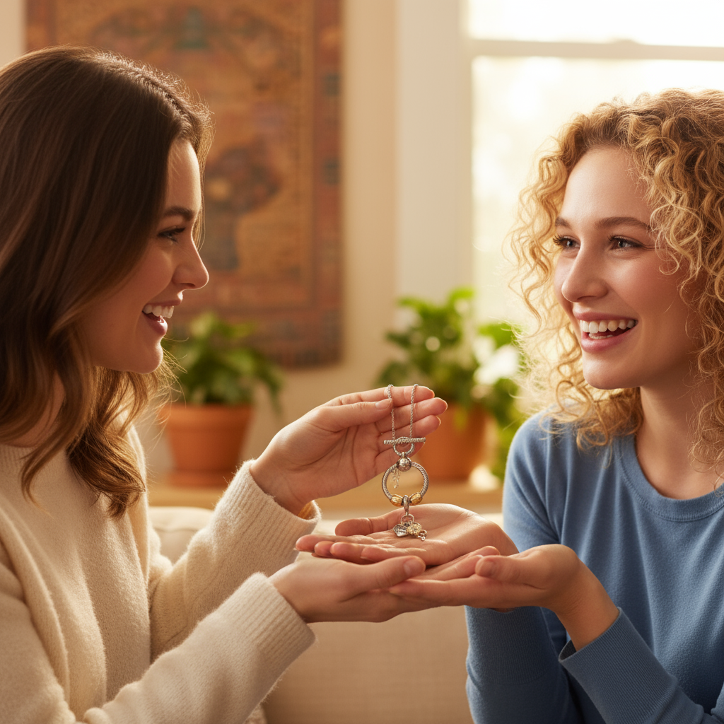 Friends Forever Sunflower Sterling Silver Toggle Charm Necklace, 20 inches