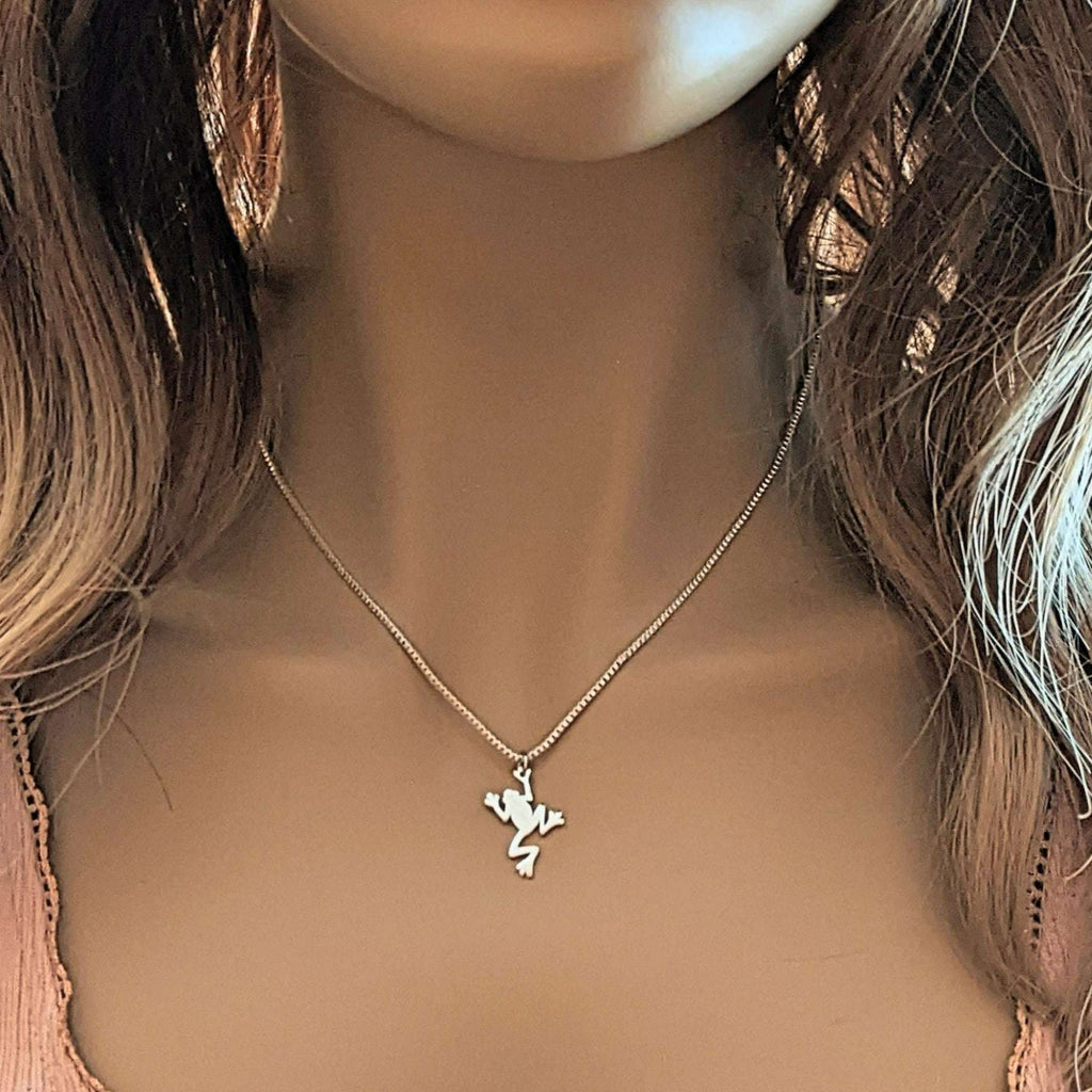 Frog Pendant charm necklace, 22 inch