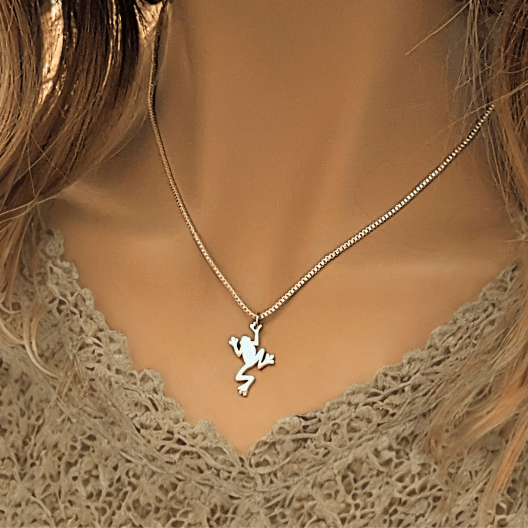 Frog Pendant charm necklace, 22 inch