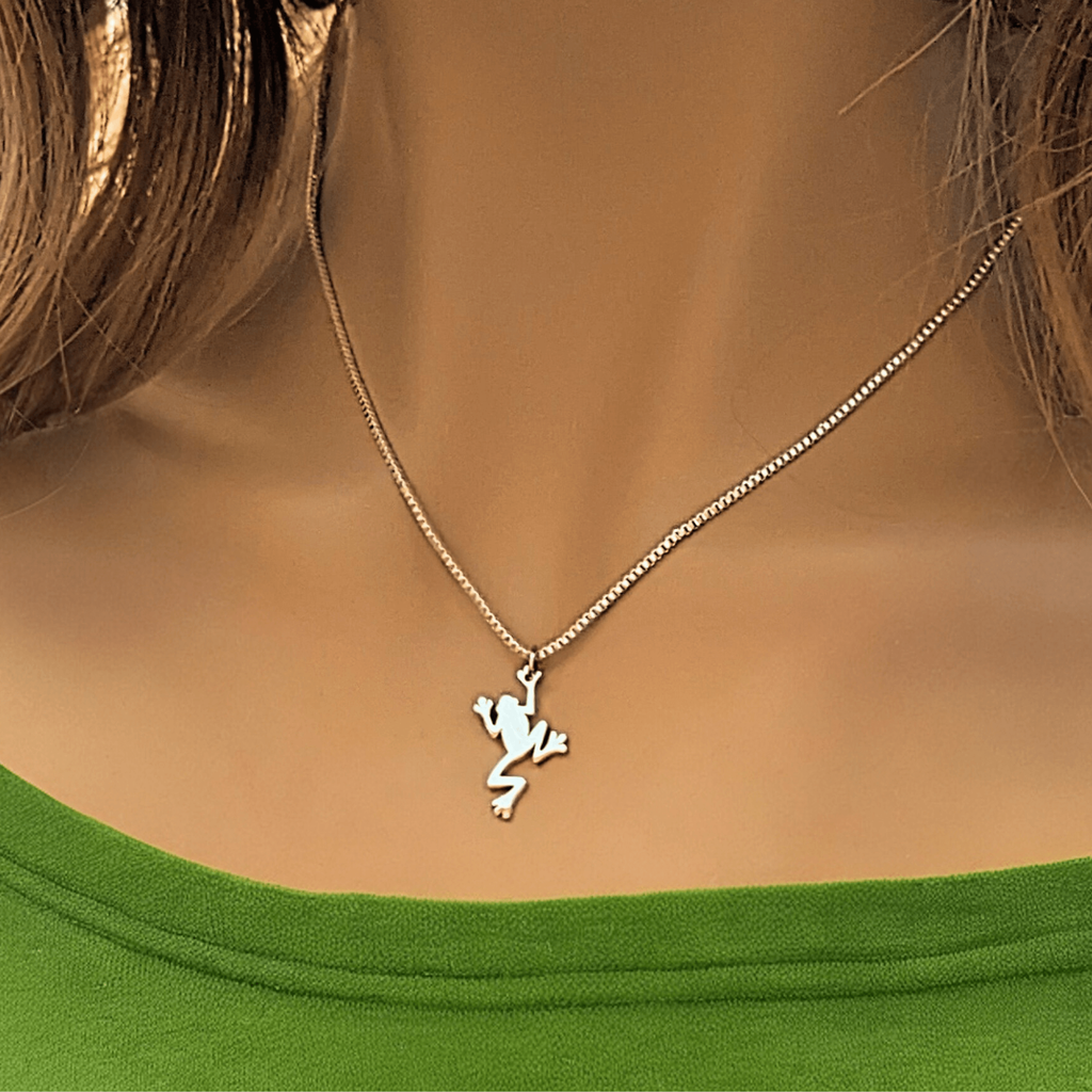 Frog Pendant charm necklace, 22 inch