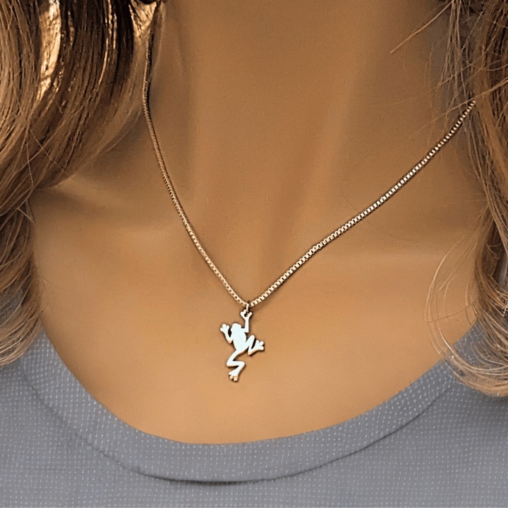 Frog Pendant charm necklace, 22 inch
