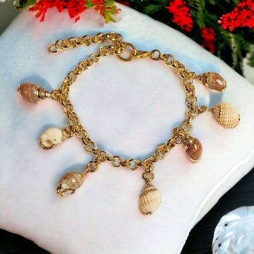 Genuine Conch Seashell Charm Bracelet