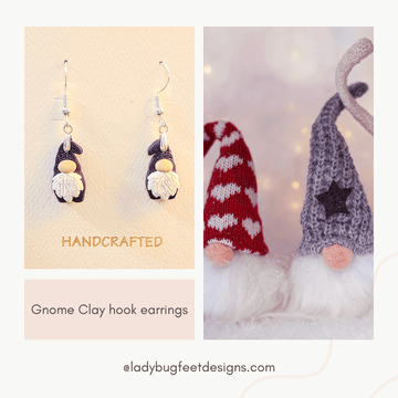 Gnome Clay hook earrings - Silver