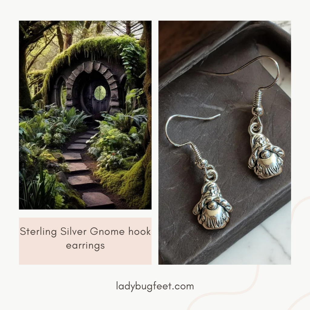 Sterling Silver Gnome hook earrings