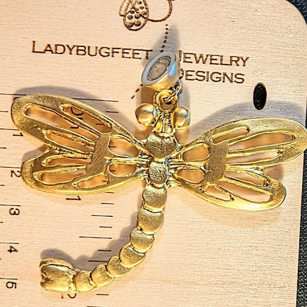 Gold Dragonfly Pendant