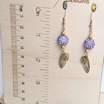 Gold Fairy/Butterfly Wing dangle earrings