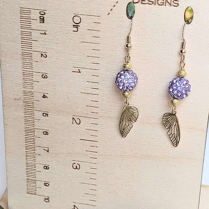 Gold Fairy/Butterfly Wing dangle earrings