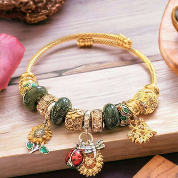 Gold Garden Party Euro Cuff Wrap Bracelet