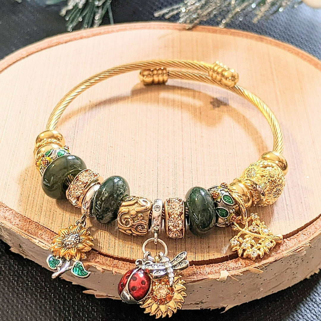 Gold Garden Party Euro Cuff Wrap Bracelet