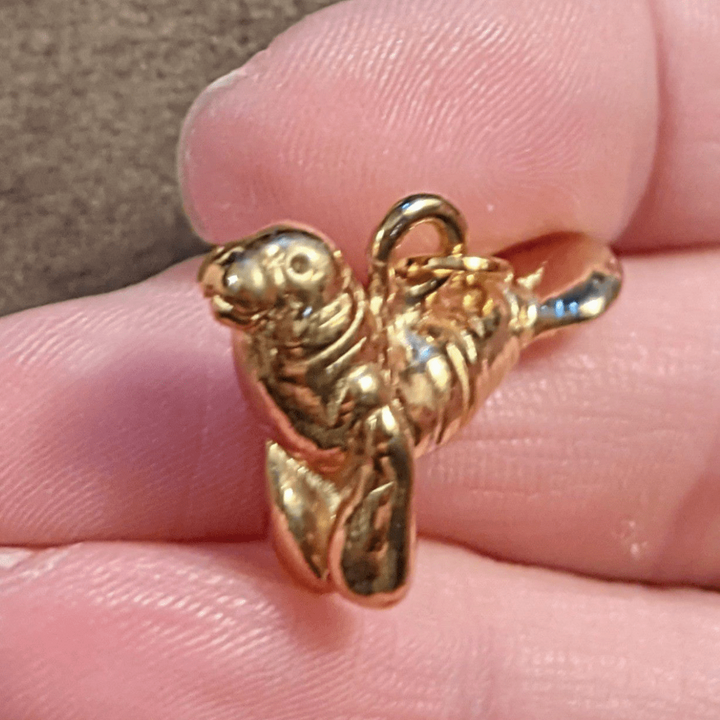 Gold Large Manatee Pendant