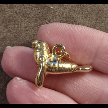 Gold Large Manatee Pendant