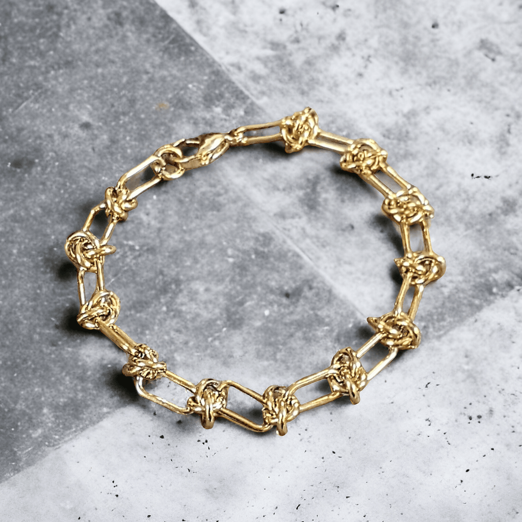 Gold Paperclip Barbed Wire Chain Bracelet