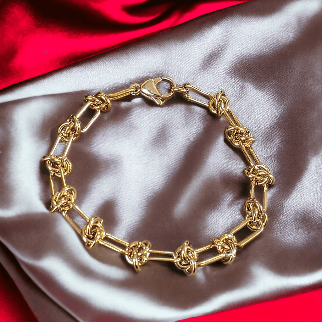 Gold Paperclip Barbed Wire Chain Bracelet