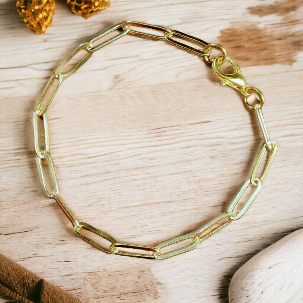Gold Paperclip Chain Bracelet