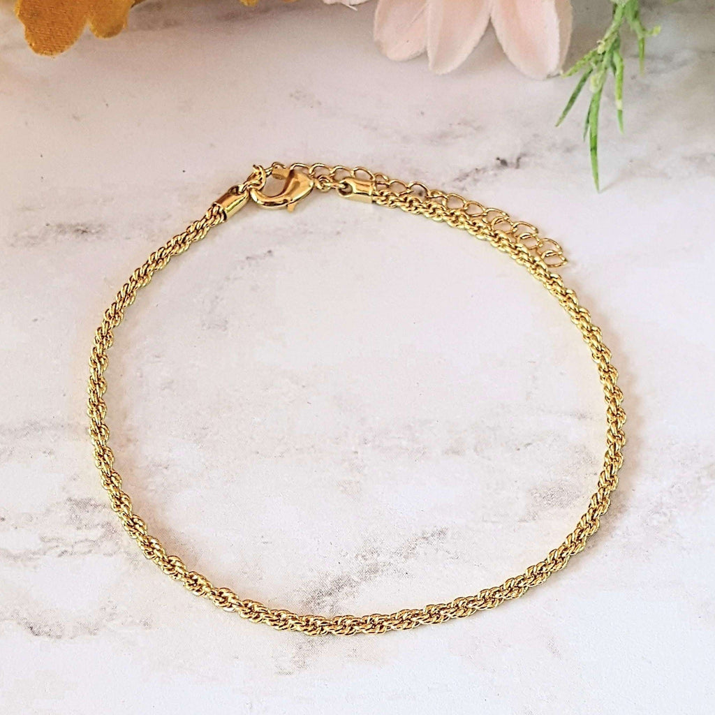 Gold Rope Chain Anklet