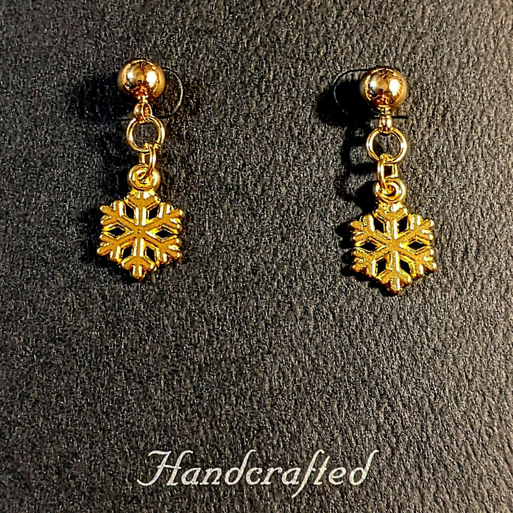 Gold Snowflake Post Earrings